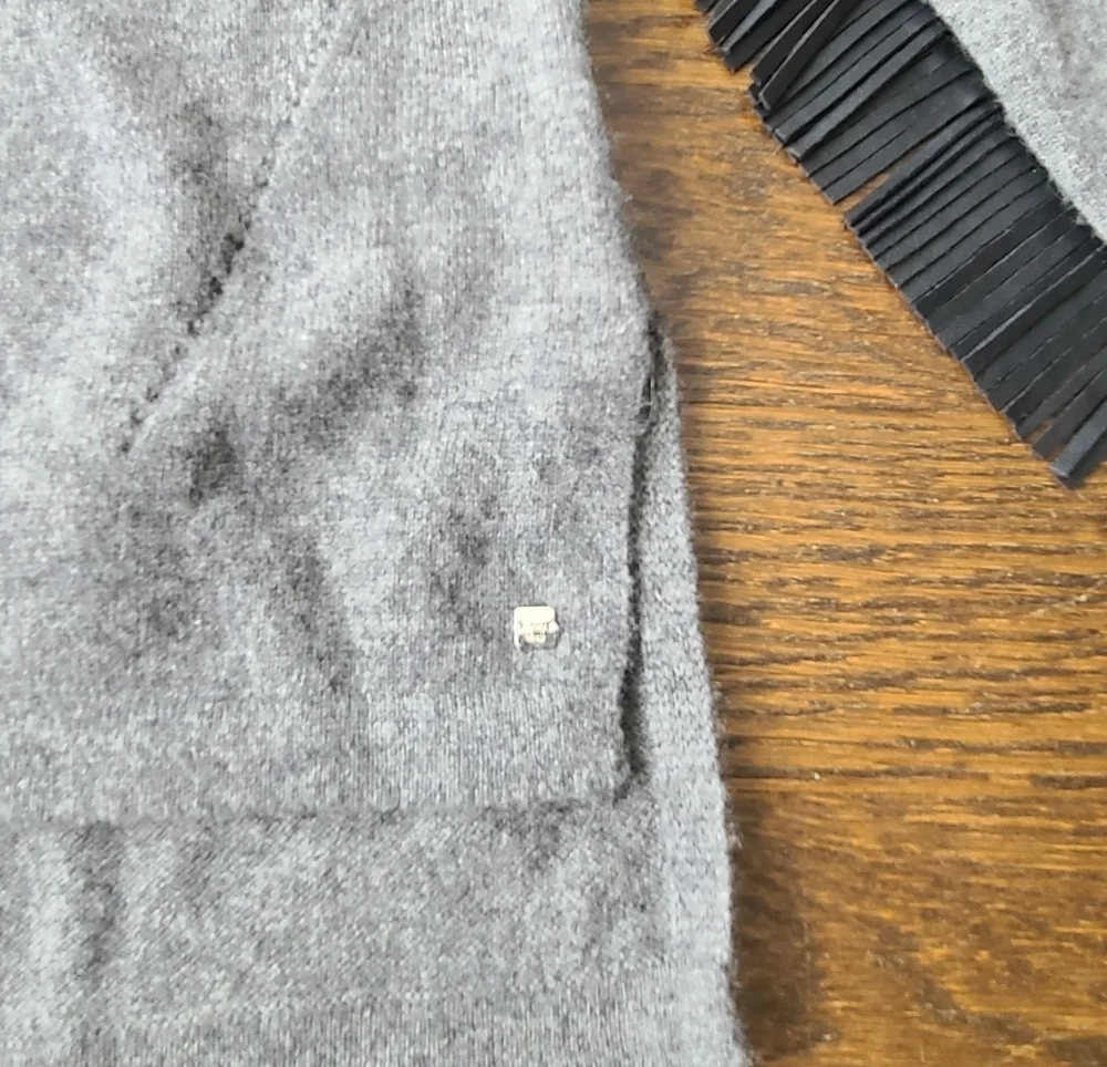 One Grey day Fringe women's Sweater Size XS Cashmere
